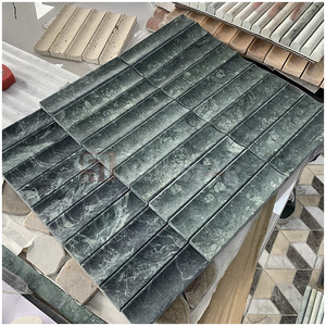 Mosaïque murale concave en marbre vert foncé du Guatemala, 10 mm, résistante à l'eau, pour la décoration intérieure des chambres et salles <span class=keywords><strong>de</strong></span> bain - Product Image 6