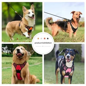 New Big Dog Harness Reflective Adjustable Pet Chest Strap Training Leather Harness For Dog