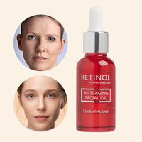 Sérum Liquide Visage Anti-Âge à la Vitamine C et à l'Acide Hyaluronique, Huile Végétale, 30ml, Anti-Rides et Éclaircissant, Marque Privée Fabricant
