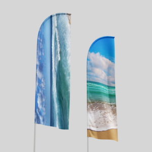 Custom Wholesales Custom logo Feather Banner Flags Outdoor Advertising Flying <b>Beach</b> Flag with Pole Stand Water Base - Product Image 5