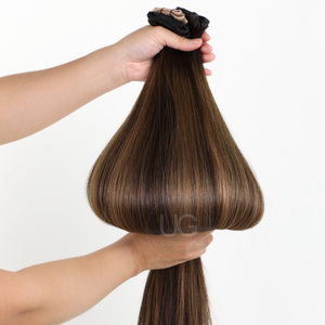 <span class=keywords><strong>Extension</strong></span> per <span class=keywords><strong>Capelli</strong></span> a Trama Farfalla Ondulate e Lisce Genius Weft con Foro per Linguetta Doppio Filamento Aspetto Naturale Senza Cuciture - Product Image 4
