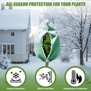 6 couvertures de protection contre le gel <span class=keywords><strong>pour</strong></span> <span class=keywords><strong>plantes</strong></span>, de tailles variées, réutilisables, respirantes, avec cordon de serrage, <span class=keywords><strong>pour</strong></span> l'hiver, <span class=keywords><strong>pour</strong></span> <span class=keywords><strong>plantes</strong></span>, arbres, arbustes - Product Image 3