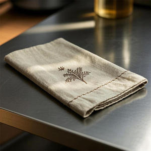 Serviette en lin brodée à la main, rectangulaire, style simple, décoration de table, 100% lin, usage domestique, produit artisanal en gros - Product Image 1