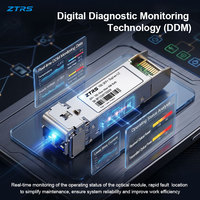 Módulo Transceptor Óptico de Doble Fibra SFP+ 10G ZTRS, Full-Duplex/Half-Duplex, Distancia de Transmisión de 300m, Compatible con DOM/DDM, 850nm