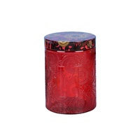 Luxe 12oz 350ml 17oz 520ml en relief en gros écologique grand pot de bougie en verre coloré réutilisable