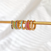 Pendientes de aro cuadrados de circonia cúbica para mujer, joyería de moda global importada, accesorios para mujer, aretes grandes de oro