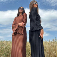 Robe Maxi à lacets à volants pour femmes automne à manches longues pansement mode taille haute élégante robe plissée de fête