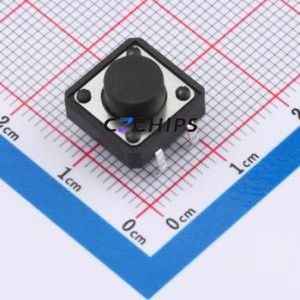 ZX-QC1212-6.5CJ Tactile Switch Through hole-4P,12x12mm Switch Single Pole Single Throw Round Button 2.6N Through Hole - Product Image 1