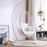 Fauteuil suspendu en rotin pour jardin, en plastique bleu, rose, noir, vert, avec support