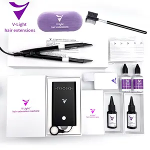 Kit de máquina de extensão de cabelo v light, máquina de extensão de cabelo para extensões de cabelo humano v light