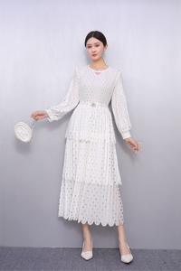 Nuevo Vestido de Fiesta con Estampado de Lunares para Mujer, Diseño de Manga Abullonada y Cintura Plizada, Atuendo Formal, Venta en Línea - Product Image 5