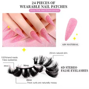 <span class=keywords><strong>Faux</strong></span> <span class=keywords><strong>cils</strong></span> faits à la main de luxe à la mode en gros ensembles d'<span class=keywords><strong>ongles</strong></span> à presser colle personnalisée marque privée conception d'<span class=keywords><strong>ongles</strong></span> Bling longueurs mélangées - Product Image 6