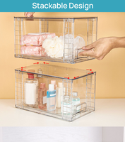 Boîte de rangement cosmétique transparente anti-poussière, grande capacité, type tiroir, pour table de maquillage, organisateur de soins de la peau et de maquillage