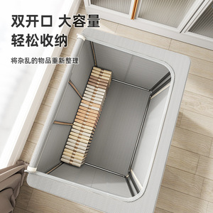 Clothing Organizer <b>Storage</b> <b>Box</b> Rectangle <b>Folding</b> Waterproof Fabric Multi-Use For Bedroom Household Use Solid Color - Product Image 2