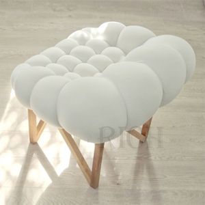 Decorative Makeup <strong>Stool</strong> <strong>Dressing</strong> Room Nordic Vanity <strong>Stools</strong> Wooden Leg <strong>Small</strong> White Velvet Footstool <strong>Stool</strong> - Product Image 4