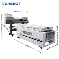 Solution d'impression DTF VERSIJET à faible consommation d'énergie, largeur 600 mm, pour la décoration de vêtements, avec 4 têtes Eps I3200