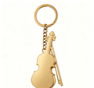 Porte-clés vintage en métal violon, pendentif guitare émaillé en alliage de zinc pour sac à dos et clés - Product Image 2