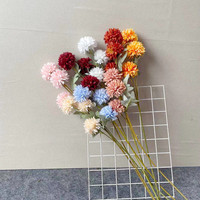 Chrysanthèmes artificiels en gros à 3 têtes, 66 cm de long, pour la décoration florale d'événements