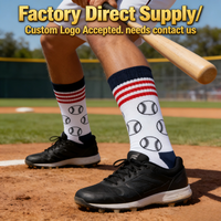 Chaussettes de baseball et de softball personnalisées avec logo d'équipe - Chaussettes fines en coton biologique peigné, anti-humidité, tailles adultes/enfants, numéro personnalisé imprimé