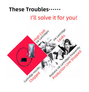 INCODE 45si 2580 2590生态溶剂手持式喷墨打印机，带红色替换惠普45散装墨盒在线可再填充 - Product Image 6