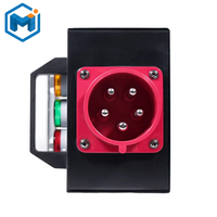Boîte de distribution d'alimentation de scène portable triphasée 5 broches 6CH 32A avec prises américaines et corps en fer