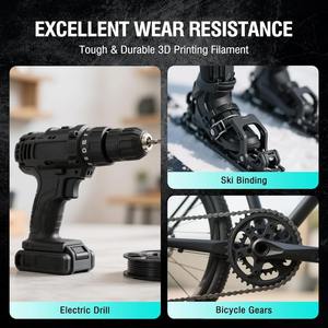Filament d'imprimante 3D en fibre de carbone PA12-CF, diamètre 1,75/2,85 mm, 1 kg, résistant à la chaleur 175°C, haute résistance aux chocs, anti-usure, léger - Product Image 6