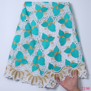 100% Puro cotone Bianco Tessuto Africano Del Merletto di Alta Qualità Svizzera Del Merletto Del Voile In Svizzera di Stile Dubai Per Tutti 2196 - Product Image 4