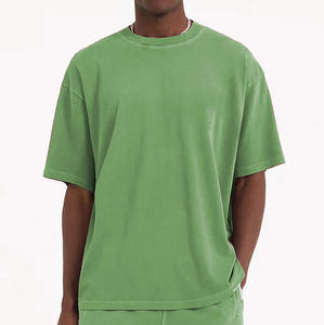 Camiseta de Verano de Felpa Francesa para Hombre, Diseño Exclusivo, Estilo Urbano, Oversize, Lisa, de Algodón Pesado 100% - Product Image 4