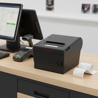 Imprimante thermique de reçus POS 80 mm avec alarme sonore et lumineuse, machine d'impression de factures sans fil Bluetooth avec alarme sonore et lumineuse