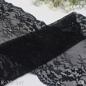 23cm di pizzo floreale in maglia di pizzo nero Beige in Nylon Spandex per biancheria intima nuovo tessuto in stile francese per cucito e decorazione - Product Image 4