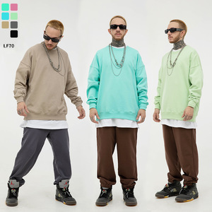 <span class=keywords><strong>Felpa</strong></span> in cotone pettinato pesante 350g autunnale da uomo e donna, girocollo oversize, stile retrò casual, marchio di moda <span class=keywords><strong>Ami</strong></span> Kaji - Product Image 1