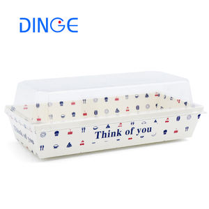 Boîte de papier avec le couvercle clair d'animal familier Sandwich transparent boîte d'emballage d'aliments cuits au four <span class=keywords><strong>gâteau</strong></span> boîte à emporter avec couverture pour animaux de compagnie 100 pièces par ensemble - Product Image 6