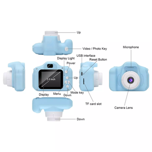 Mini Fotocamera Elettronica Intelligente per Bambini, Carina, <span class=keywords><strong>Rosa</strong></span>, Blu, Nera, con Funzione Selfie e Design Cartoon - Product Image 4