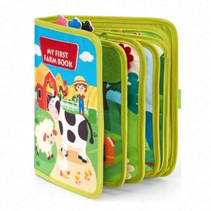 Venta al por mayor: Libro sensorial de fieltro con diseño Montessori de vaca lechera y pradera para educación temprana de niños pequeños, libro de actividades de fieltro. - Product Image 1