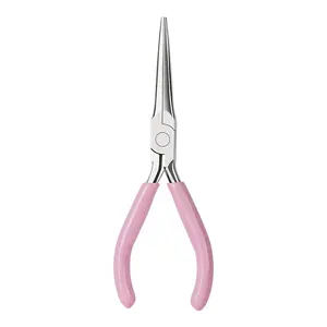 <span class=keywords><strong>Pince</strong></span> à épiler en acrylique pour la mise en forme des <span class=keywords><strong>ongles</strong></span>, outil de pincement courbe en C, clips d'extension de construction rapide, outils de manucure rose - Product Image 2