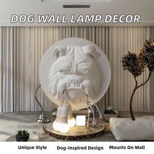 Lámpara de Pared con Cabeza de Perro, Estilo Retro, Diseño Nórdico, para Sala de Estar, Dormitorio, Bar, Cafetería, Decoración de Diseño - Product Image 4