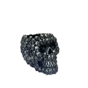 Polyresin/Nhựa Đầu Sọ Halloween Skull Head Chậu Hoa Nhựa Mọng Nước Nhà Máy Chậu Hoa Nhà Máy Container Với Hệ Thoát Nước