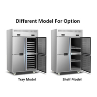 Réfrigérateur vertical à quatre portes en acier inoxydable de grande capacité pour cuisine commerciale Lecon