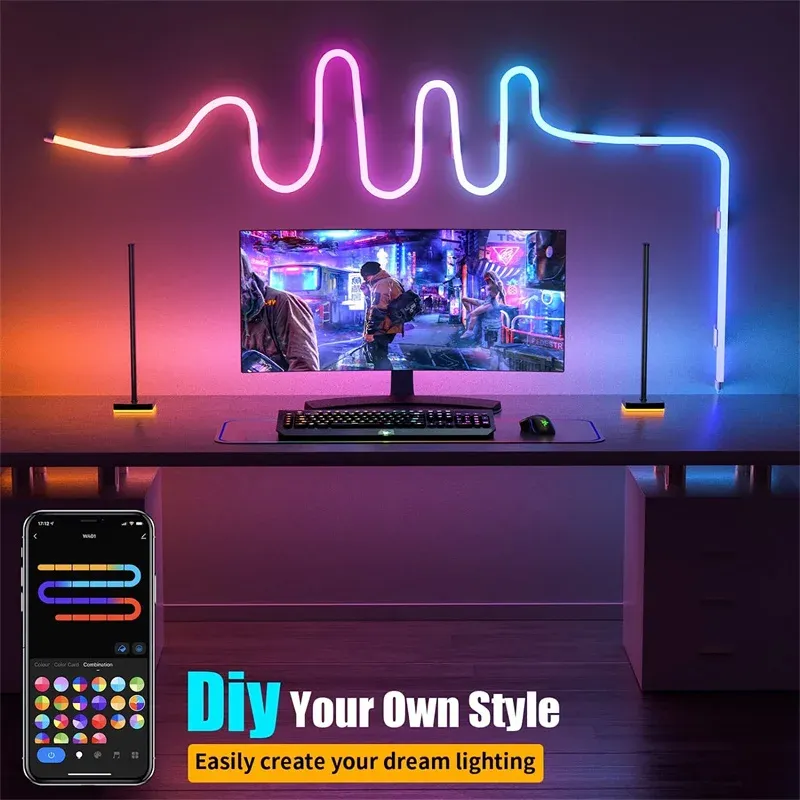 5V LED Neon Rope Light RGBIC Set Bluetooth APP Control Room Decor Neon Sign DIY Gaming Room Setup Interface USB · image 3