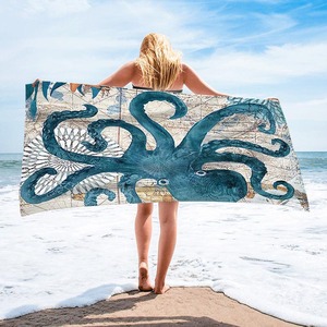 Serviette de plage <span class=keywords><strong>tortue</strong></span> de mer imprimée serviette de bain de natation 10 sac OPP personnalisable en microfibre printemps et été velours unilatéral/carton - Product Image 4