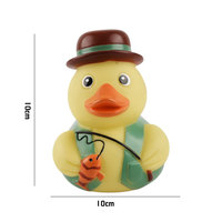 Bebek Vinyl Nelayan Unik dengan Joran Pancing, Mainan Mandi Lucu untuk Souvenir Pesta dan Dekorasi Meja