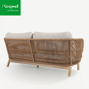 Divano Lounge <span class=keywords><strong>per</strong></span> 4 Persone in <span class=keywords><strong>Legno</strong></span> di Teak, Arredamento da Esterno Moderno e Resistente <span class=keywords><strong>per</strong></span> Balcone, <span class=keywords><strong>Giardino</strong></span>, Hotel, Prodotto dalla Fabbrica di Foshan - Product Image 2
