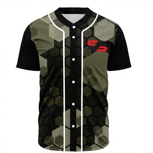 Vente en gros, impression par sublimation, chemise en jersey de baseball couleur imprimée pour hommes, logo brodé, t-shirt en jersey de softball - Product Image 1