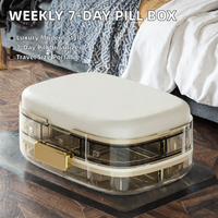 Boîte de rangement en plastique transparente à compartiments, étui portable pour voyage, bijoux, pilules, bureau, maquillage
