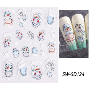 5D Navidad luz brillo <span class=keywords><strong>uñas</strong></span> en relieve pegatinas árbol <span class=keywords><strong>de</strong></span> Navidad copos <span class=keywords><strong>de</strong></span> nieve <span class=keywords><strong>diseño</strong></span> <span class=keywords><strong>de</strong></span> algodón <span class=keywords><strong>2023</strong></span> invierno manicura SW-5D113 - Product Image 5