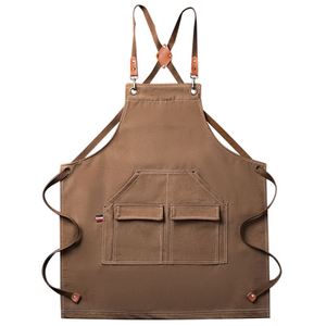 Tablier avec grandes poches, sans manches, bretelles croisées, logo, vente en gros disponible, taille personnalisable, emballage - Product Image 1