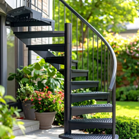 Rampe d'escalier en acier inoxydable durable, spirale moderne, écologique, pour extérieur
