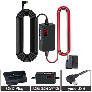 <b>Car</b> or dash cam step-down power line <b>OBD</b> digital display low voltage power-off gear adjustable factory direct sales L141 - Product Image 2