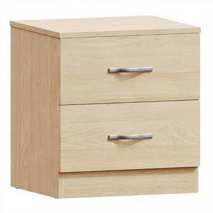 Table de chevet moderne et simple avec 2 tiroirs en bois, lampe de chevet pour chambre à coucher - Product Image 2