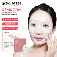 Masque facial en gel de bio-collagène coréen pour une hydratation intense, une réparation de l'élasticité de la peau et un effet anti-âge avec de la vitamine C